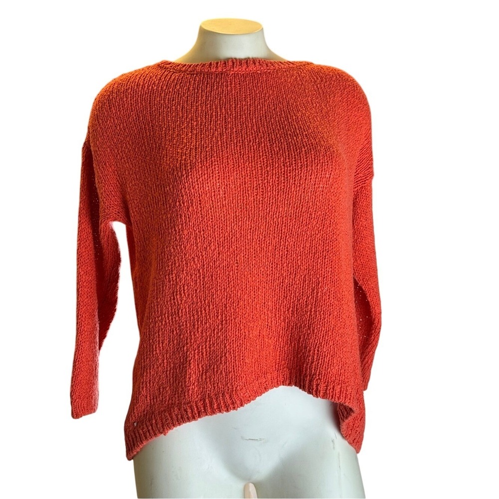 Massimo Dutti Coral Italian Yarn Knit Sweater Quiet Luxury Coastal Chic